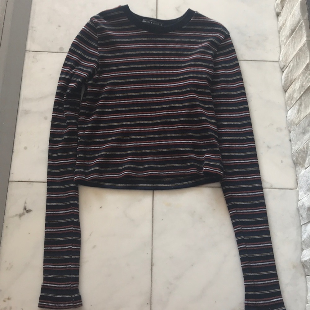 Long sleeve brandy cropped shirt